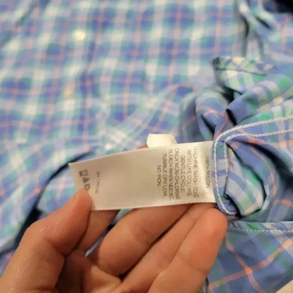 Vineyard Vines Mens Performance Slim Fit Murray Shirt size L Blue Plaid Check - Picture 3 of 5